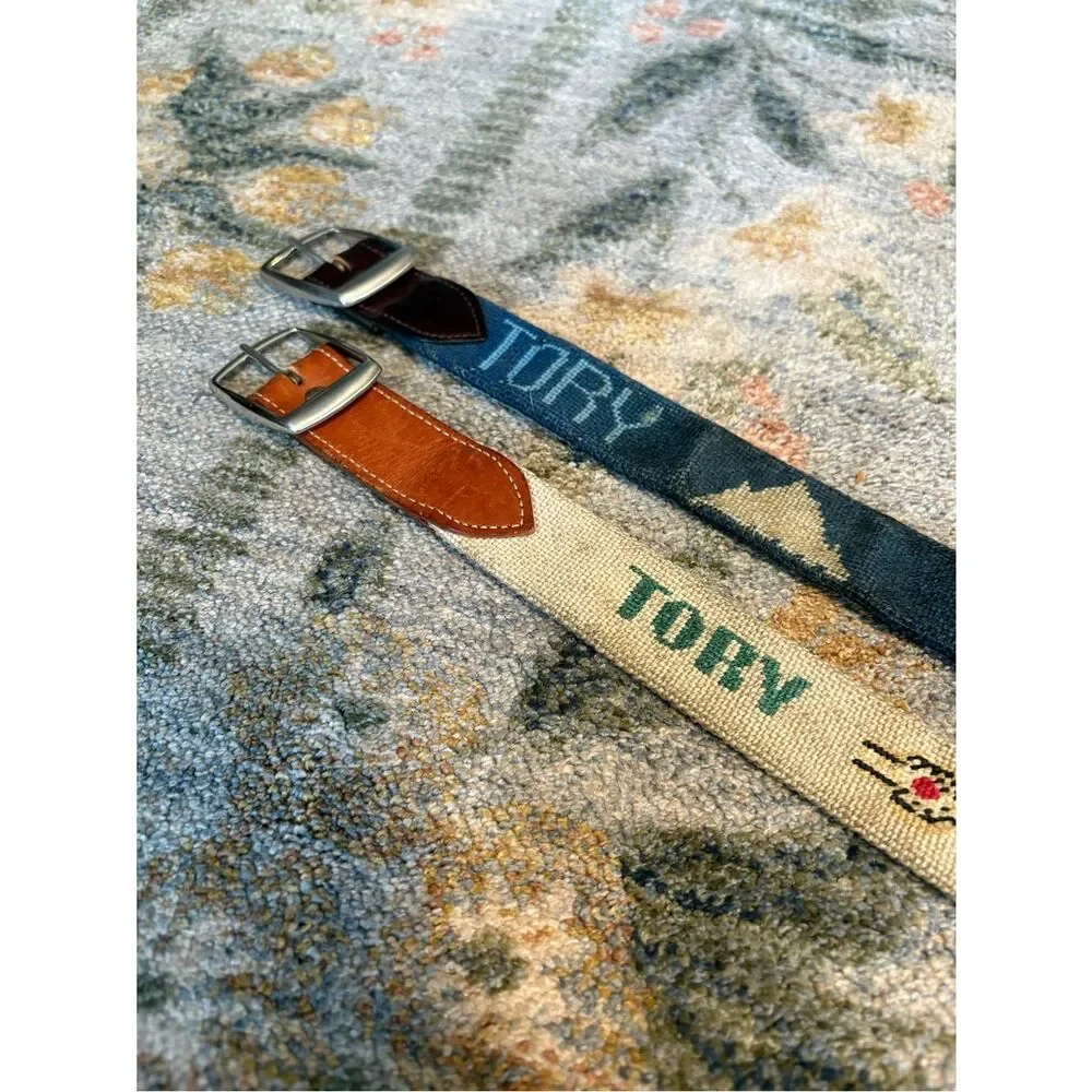 Tory Leather belt in size 36 canvas leather lot of 2